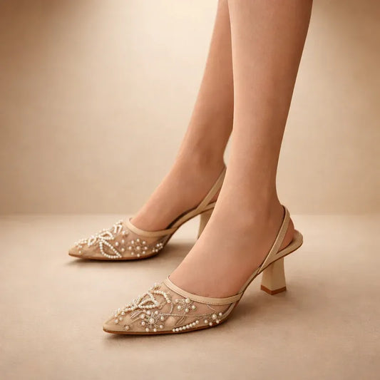 Pearl Slingback Heel (NUDE)